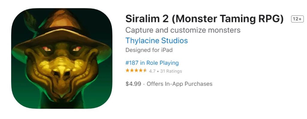 Siralim 2, iPhone Monster Games, Monster Taming RPG