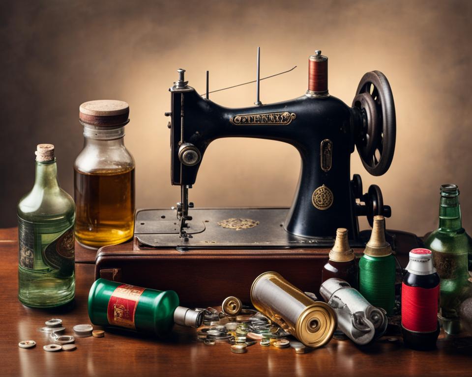 Vintage sewing machine illustrating the history of sewing machine oil